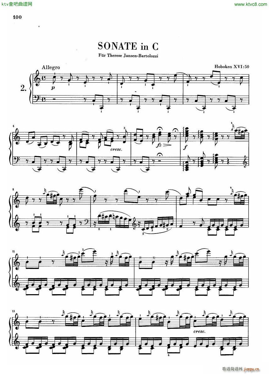 Haydn hob xvi 50sc Sonata60(钢琴谱)1