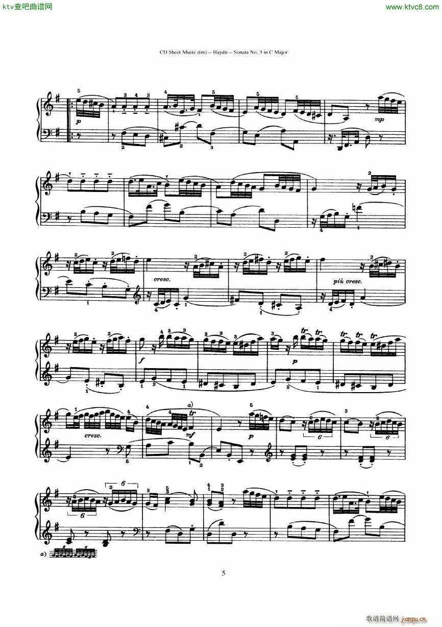 Haydn Joseph Sonata no 3 in C Major(钢琴谱)5