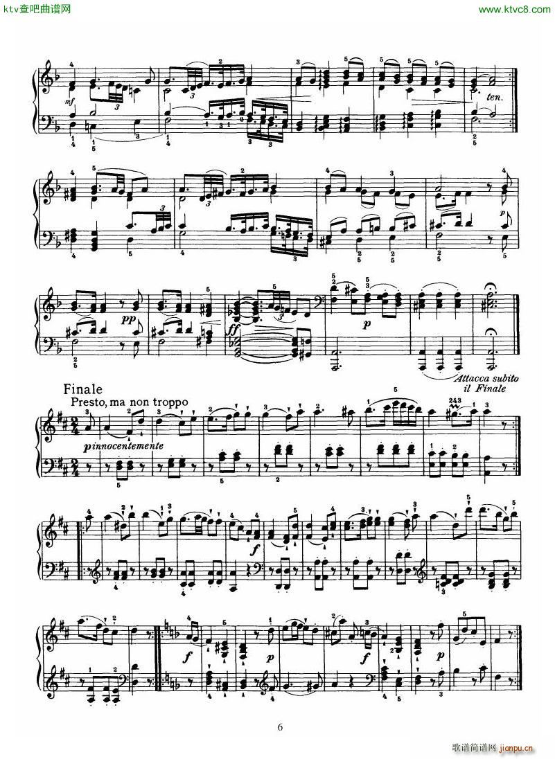 Haydn Piano Sonata No 37 In D(钢琴谱)6