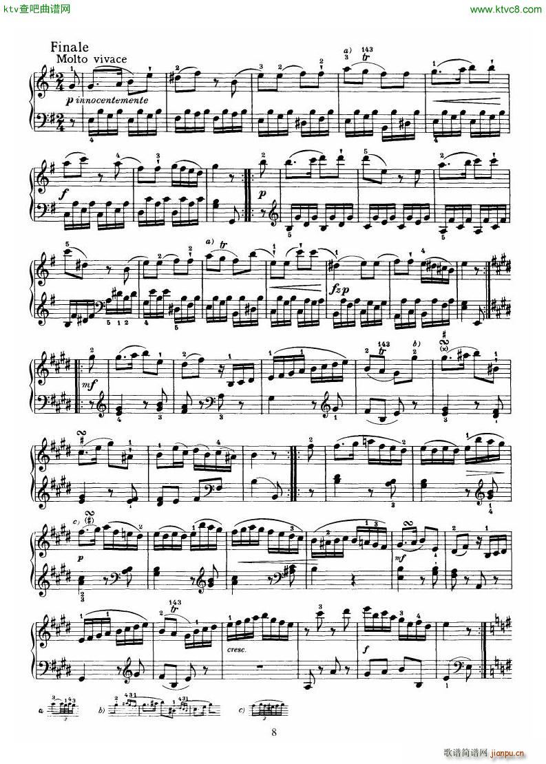 Haydn Piano Sonata No 34 In E(钢琴谱)8