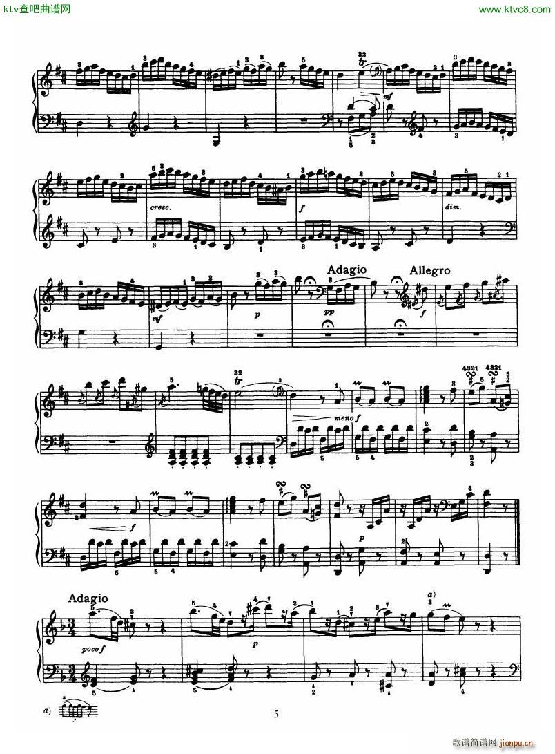 Haydn Piano Sonata No 33 In D(钢琴谱)5