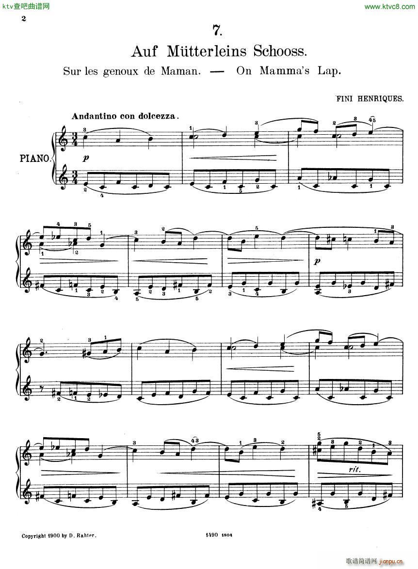 Henriques bilderbuch heft 2(钢琴谱)1