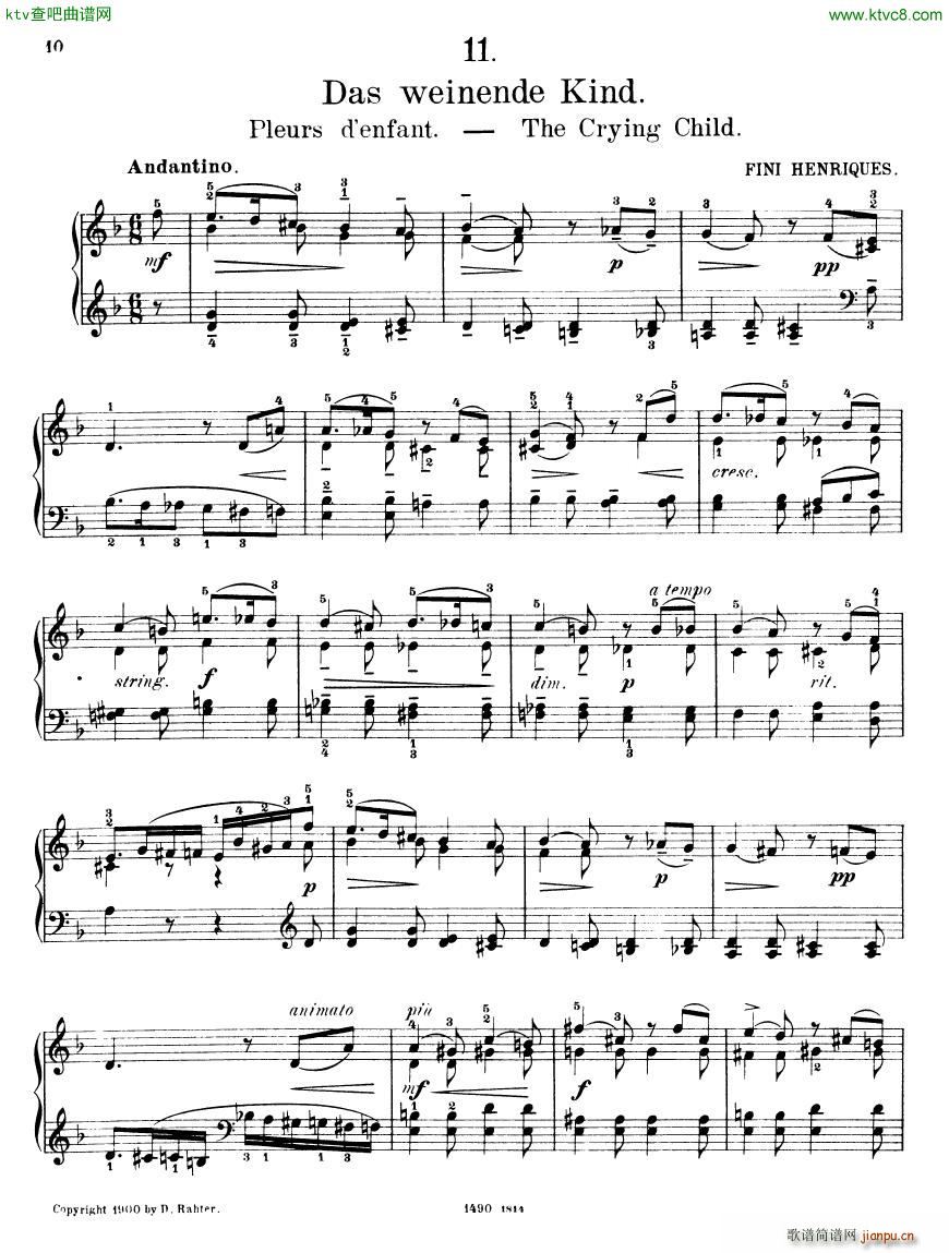 Henriques bilderbuch heft 2(钢琴谱)9