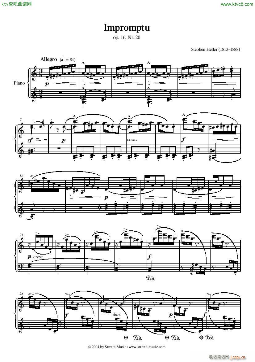 PIANO SHEET MUSIC heller impromtu(钢琴谱)1