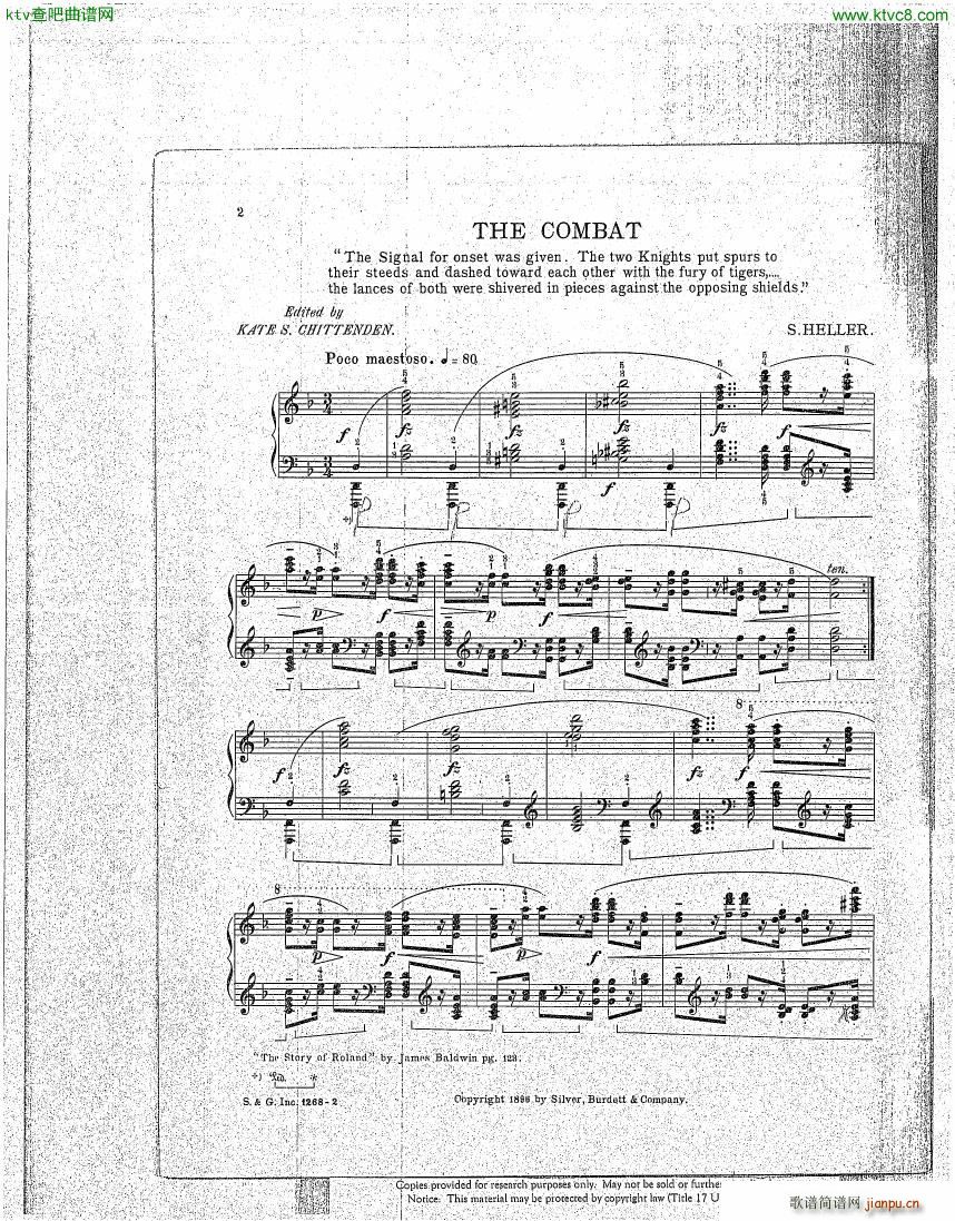 Heller s The Combat(钢琴谱)1