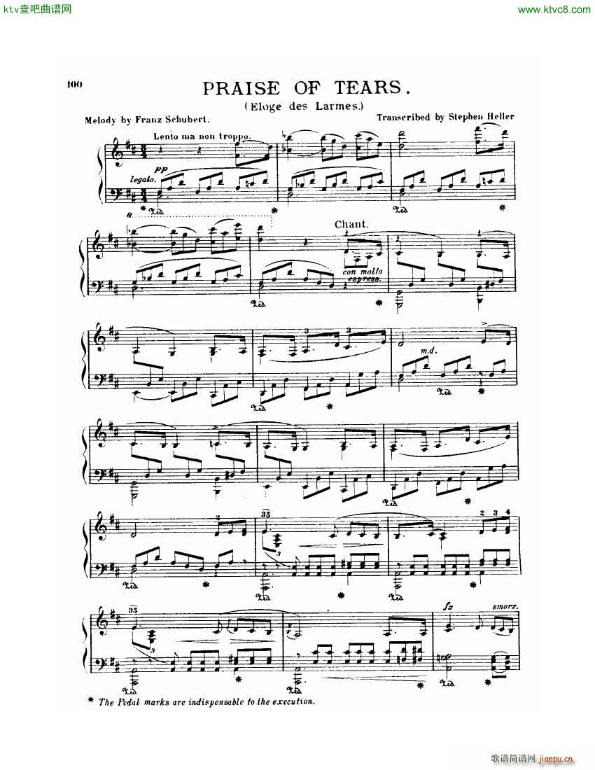 heller praise of tears(钢琴谱)1