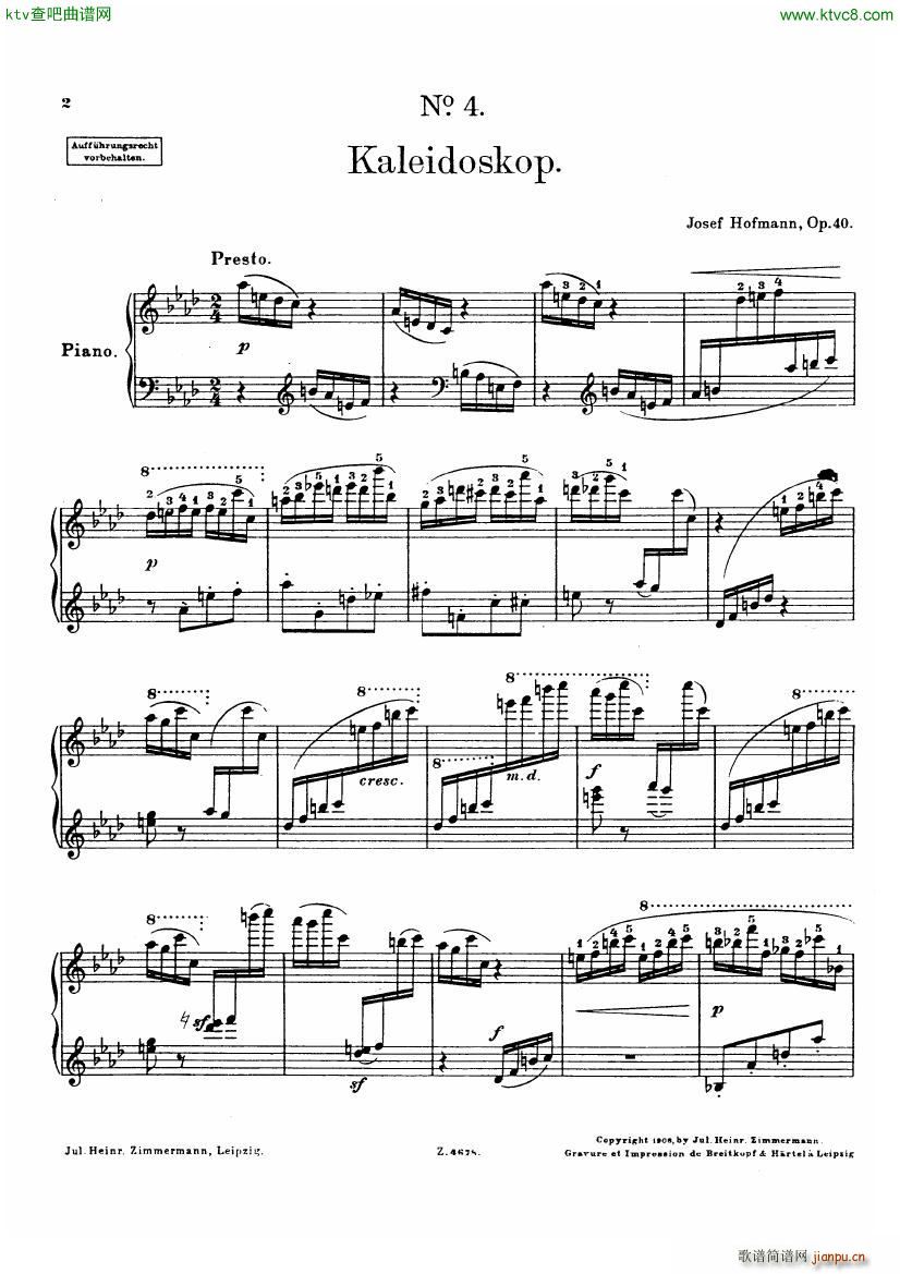 hofmann kaleidoscope(钢琴谱)1