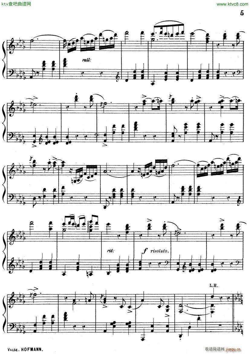 Hofmann Valse in Ab(钢琴谱)5