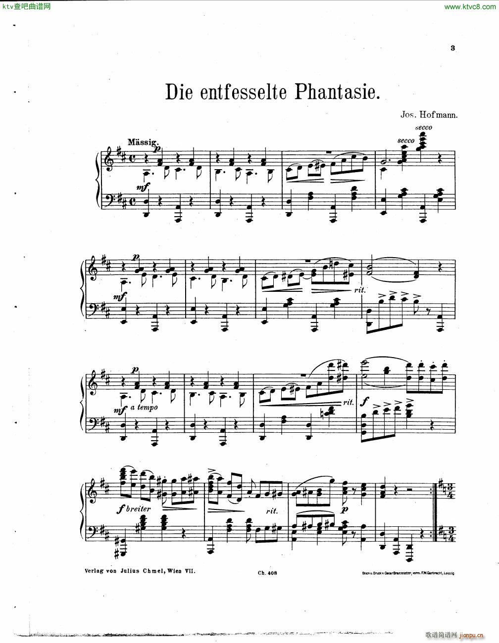 Hofmann Entfesselte Phantasie 1895(钢琴谱)1