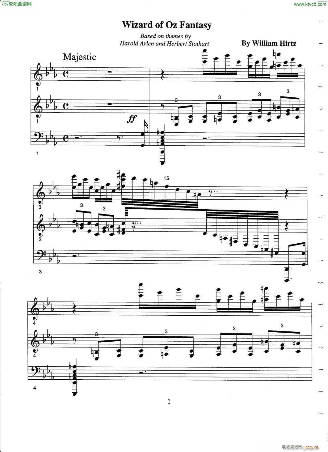 Hirtz Wizard of Oz Fantasy(钢琴谱)1