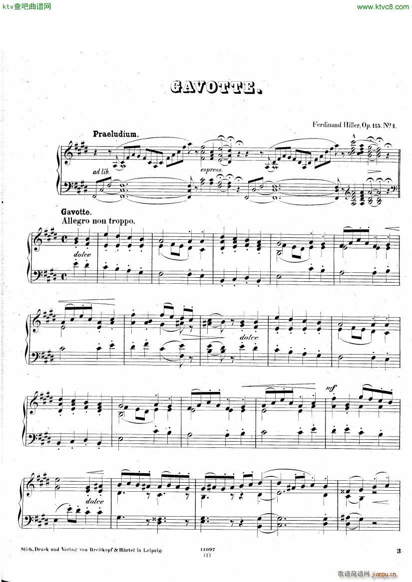 hiller 115 gavotte sarabande courante(钢琴谱)1