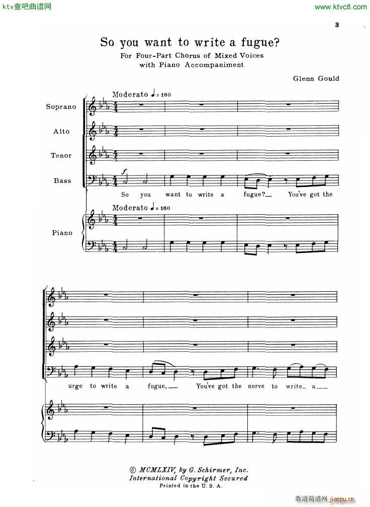 Gould Glenn So you want to write a fugue(钢琴谱)1