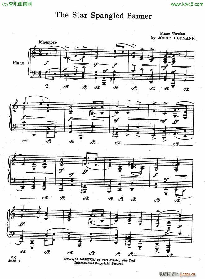 The Star Spangled Banner Josef Hofmann(钢琴谱)1