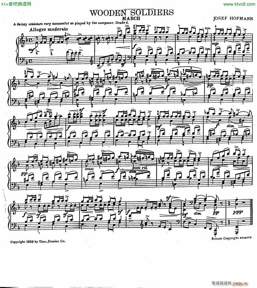 hofmann wooden solidiers(钢琴谱)1