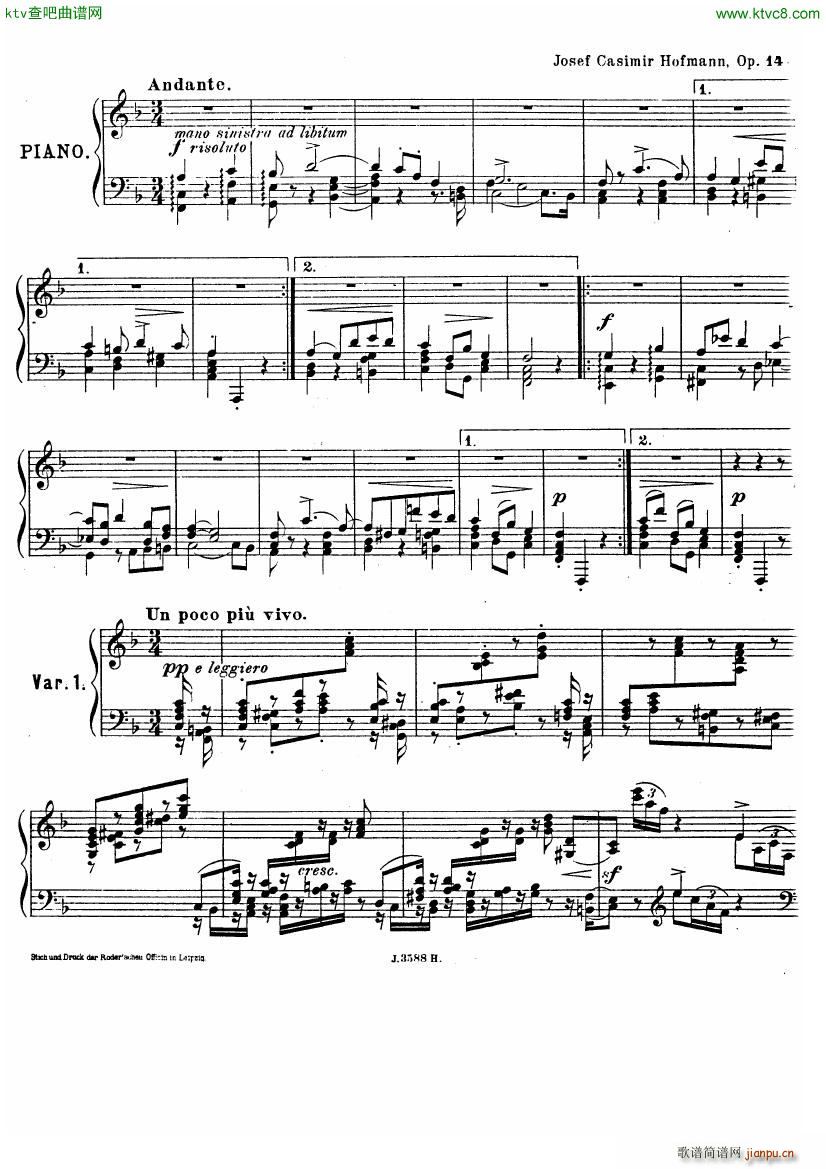 hofmann variation fugue(钢琴谱)1