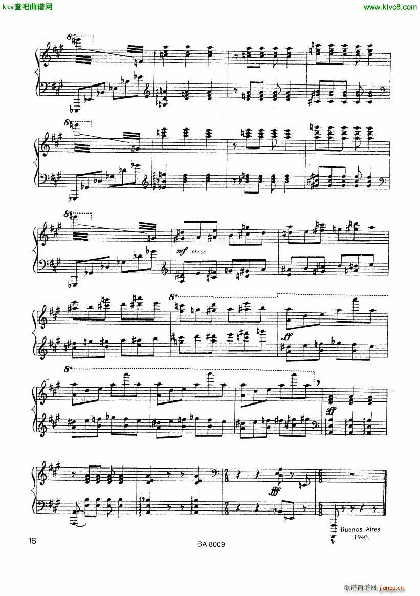 Ginastera Tres Piezas 3 Criolla(钢琴谱)7