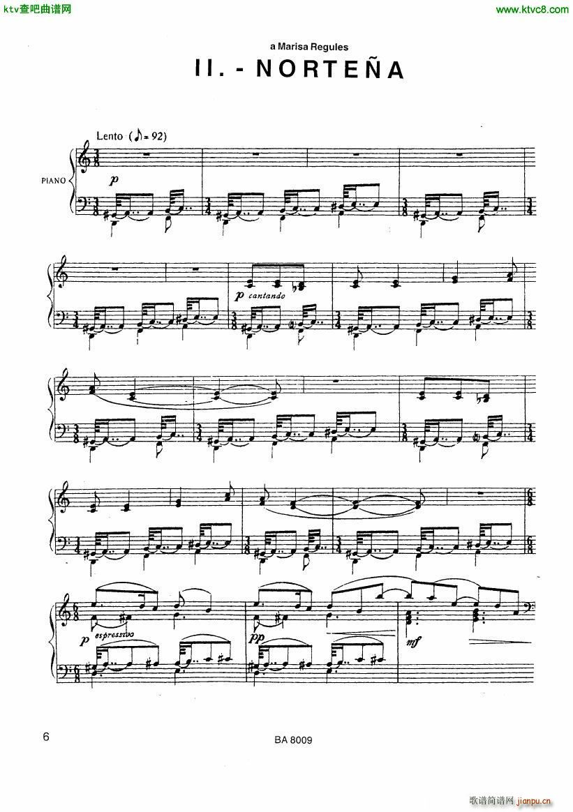 Ginastera Tres Piezas 2 Nortena(钢琴谱)1