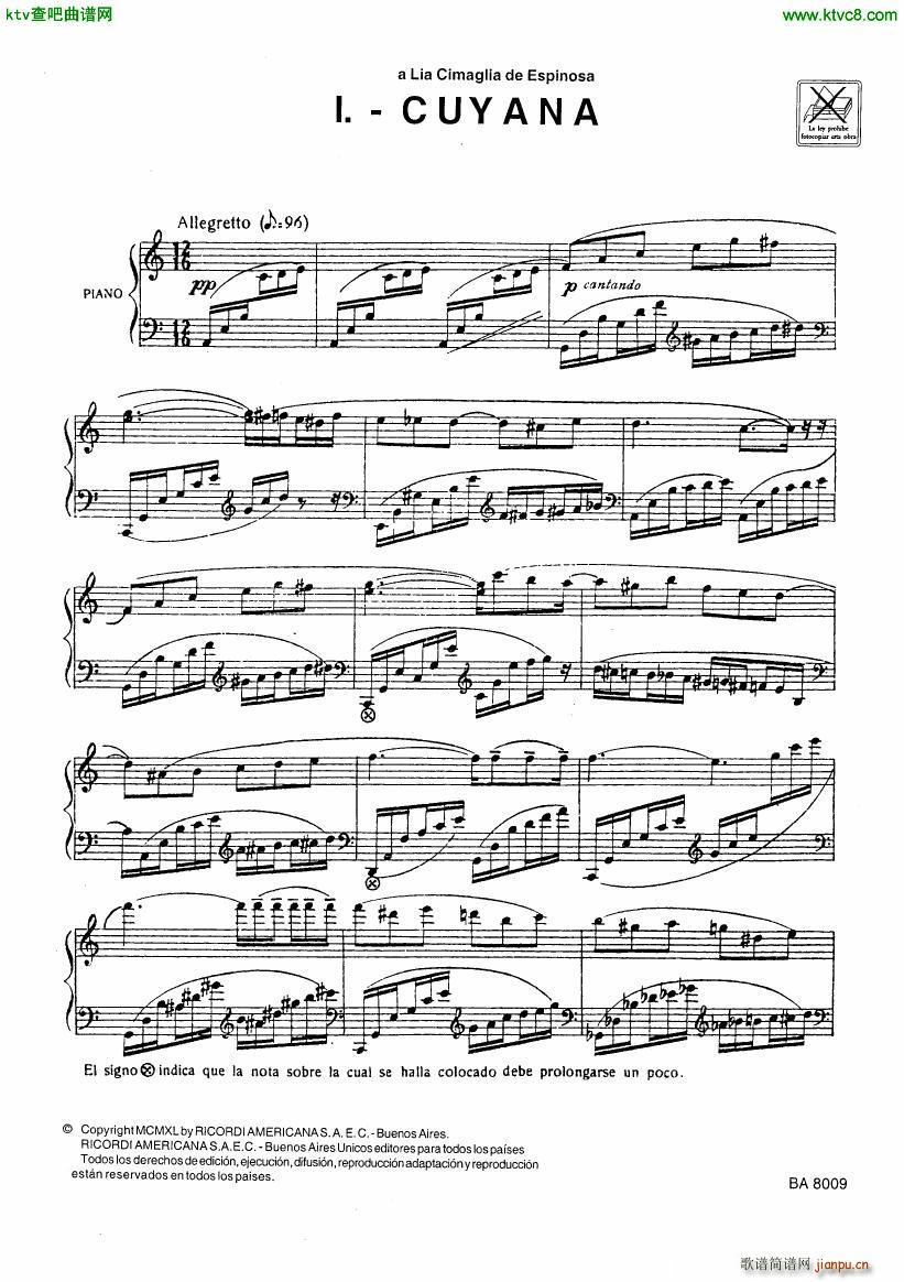 Ginastera Tres Piezas 1 Guyana(钢琴谱)1