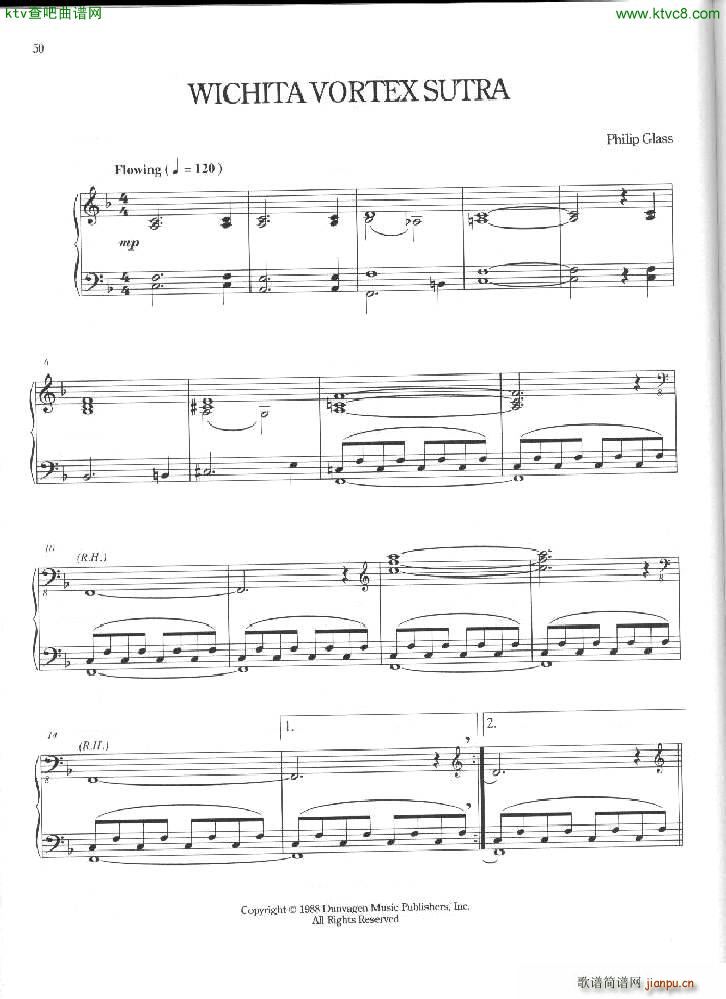 Glass Wichita Vortex Sutra(钢琴谱)1
