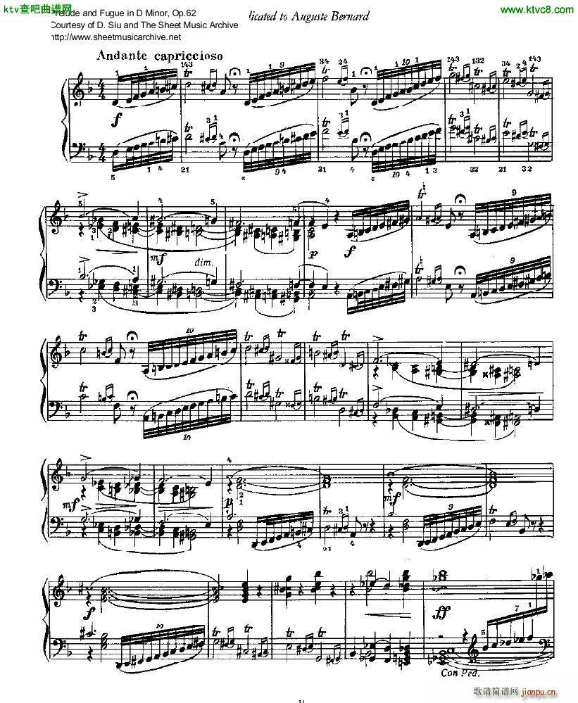 Glazunov Prelude and Fugue in D minor op 62(钢琴谱)1