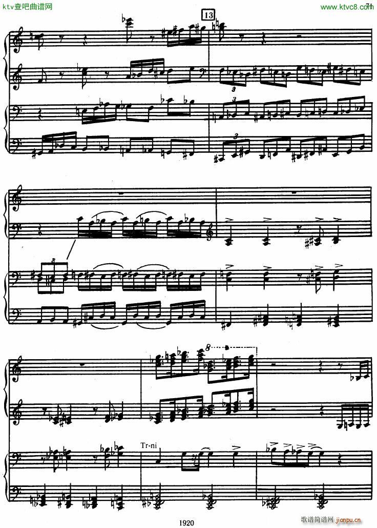 Honegger Symphony No 3 Liturgicheskaya 2 pianos 二(钢琴谱)9