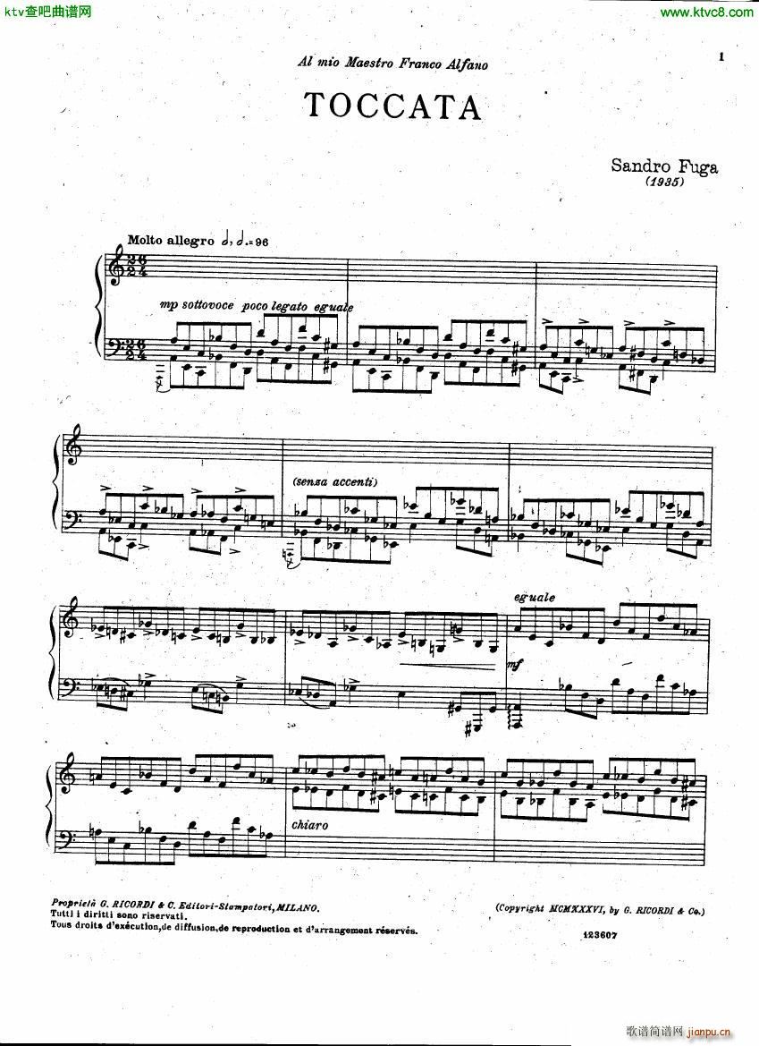 Fuga Toccata(钢琴谱)1