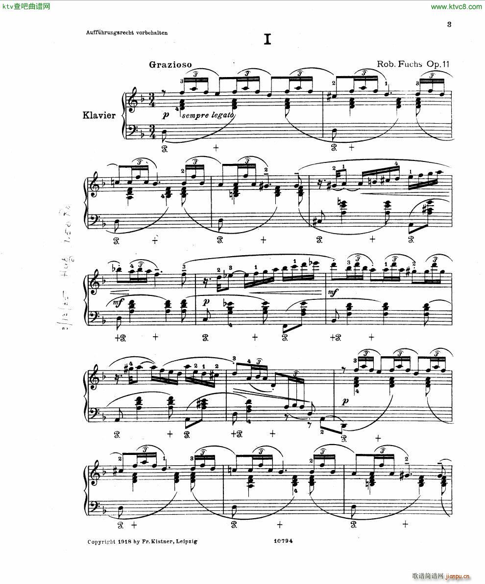 Fuchs Robert Improvisation pour clavier op 11(钢琴谱)1