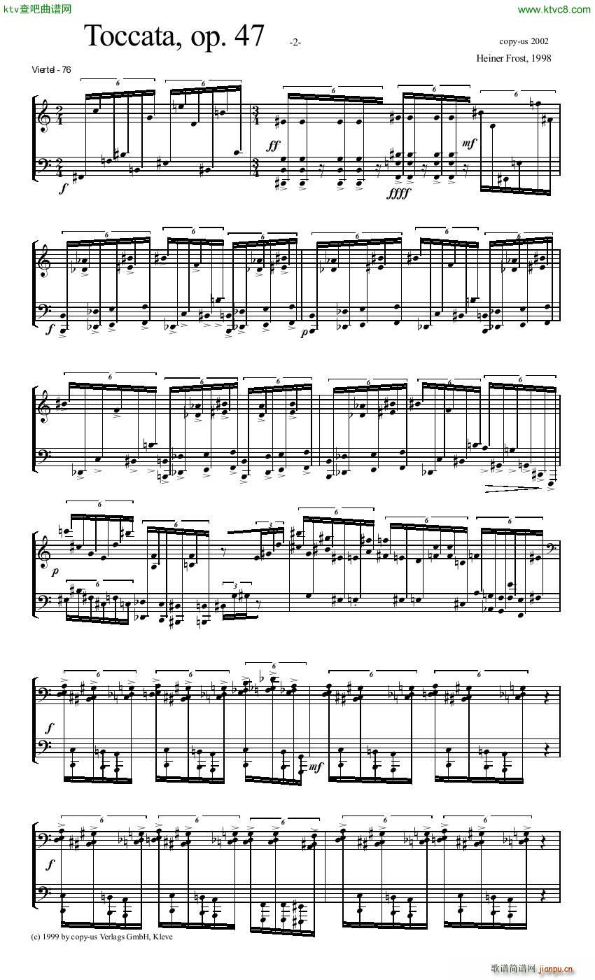 Heiner Frost Toccata for piano(钢琴谱)1