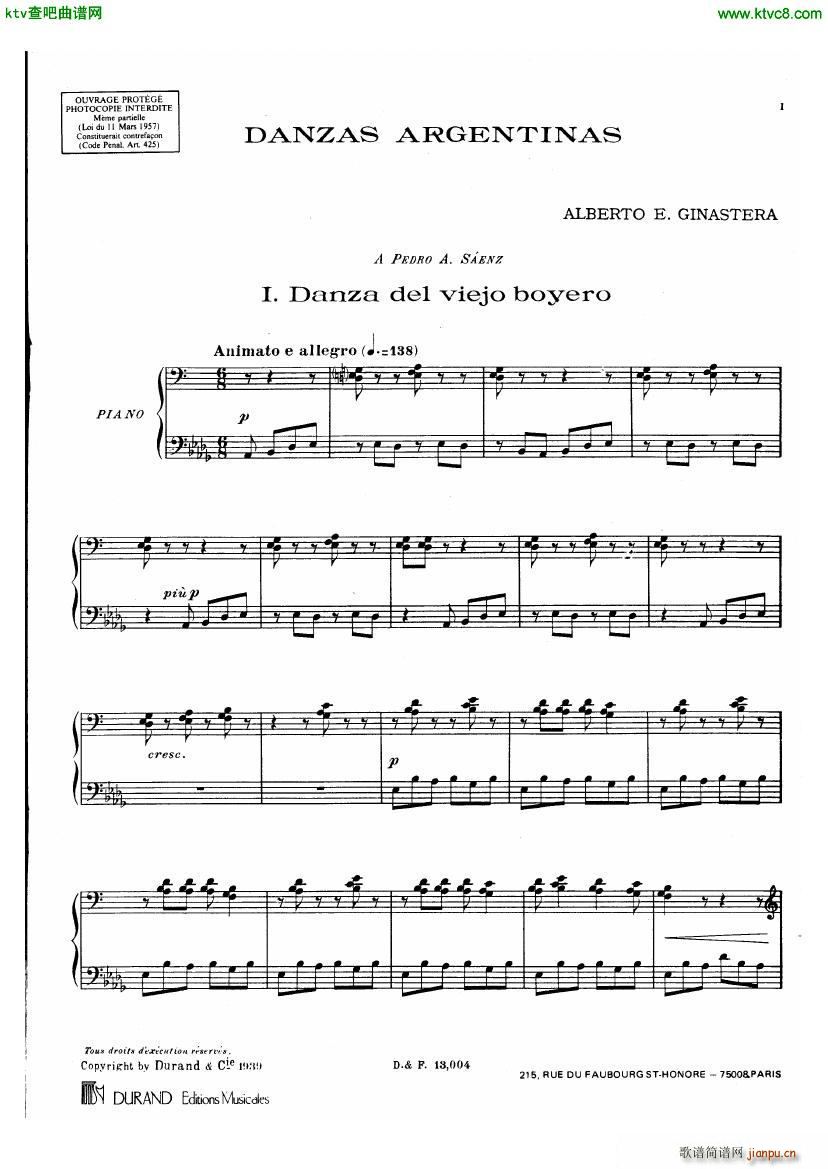 GinasteraDanzArgentinas(钢琴谱)1
