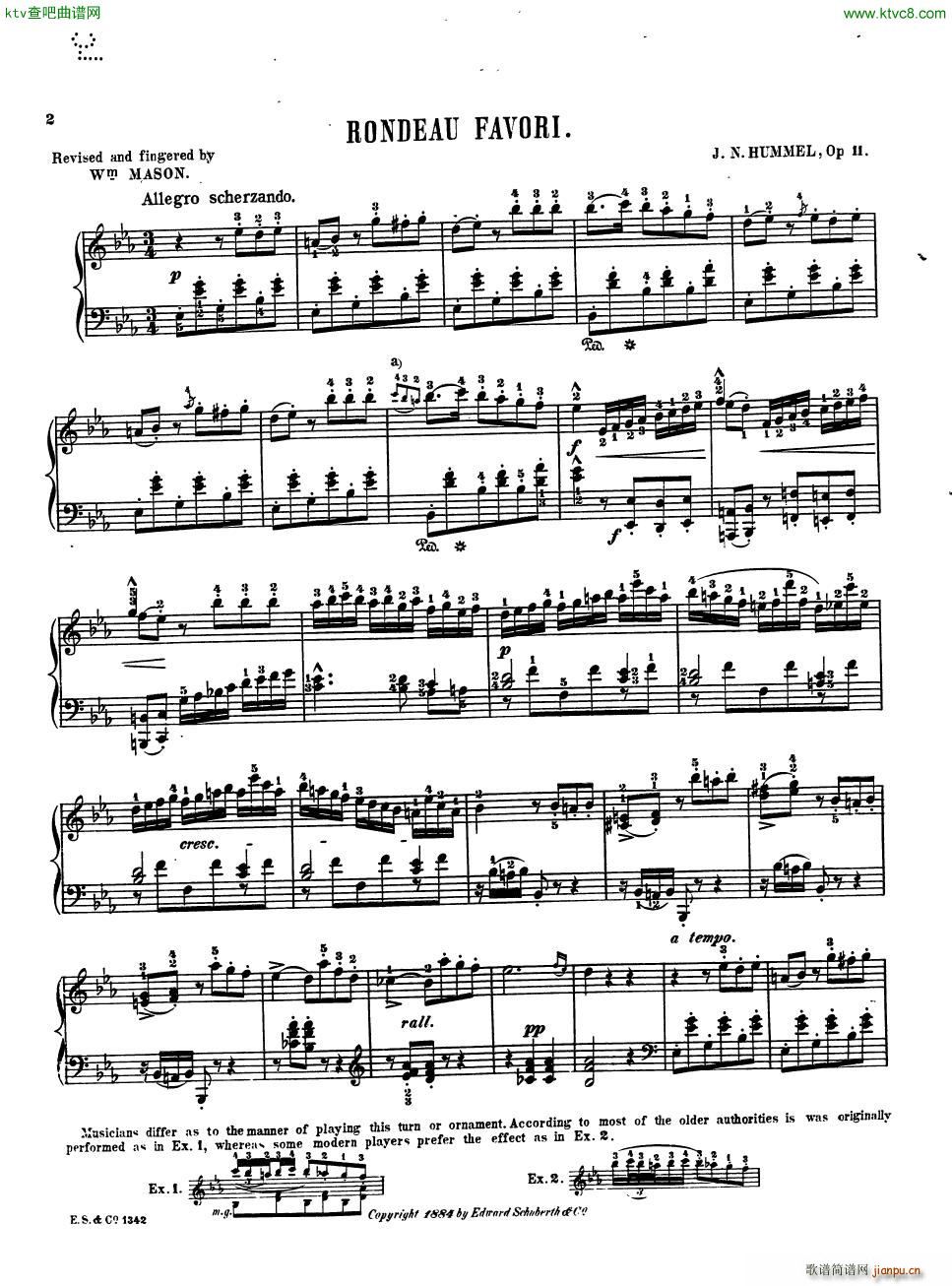 Hummel Johann Nepomuk Rondo Favori Op 11 pf(钢琴谱)1