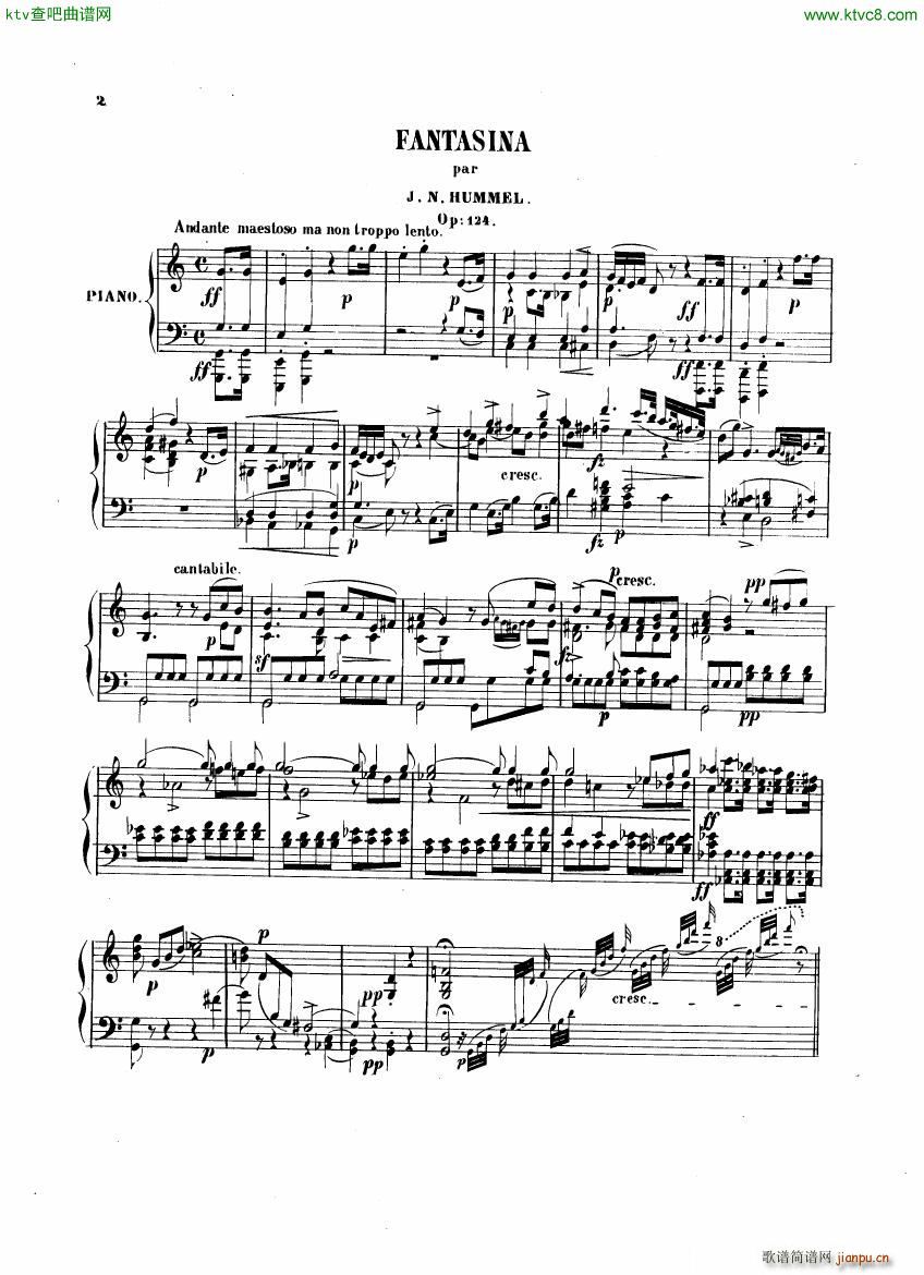 hummel 124 fantasy on mozart s figaro(钢琴谱)1