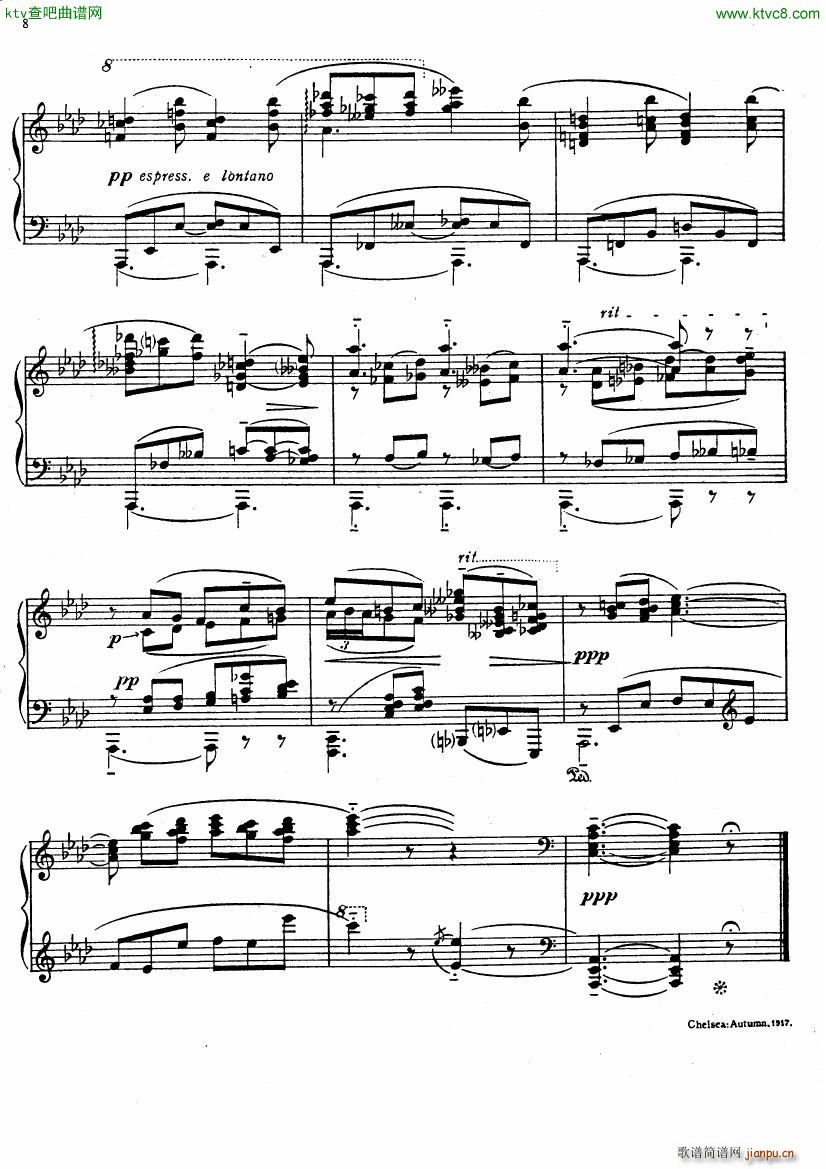 Ireland London Pieces 1 Chelsea Reach 1917(钢琴谱)8