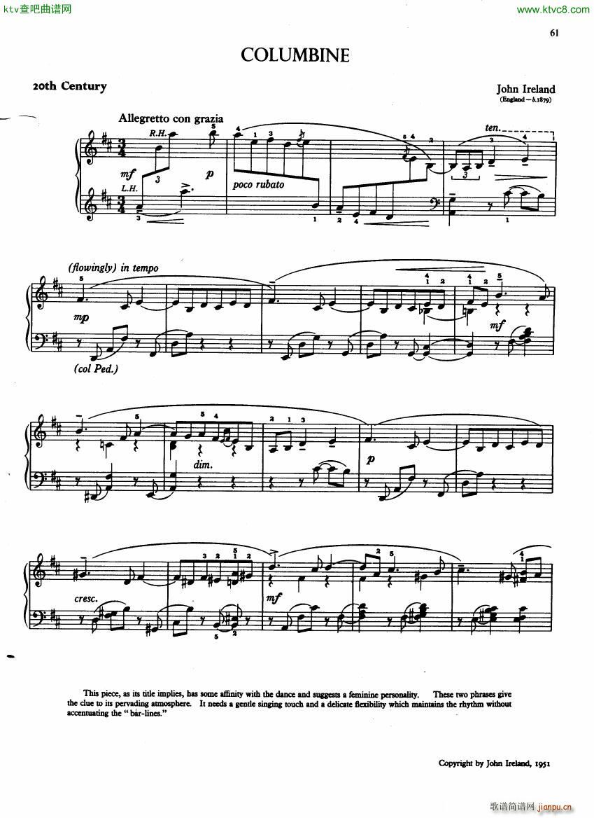 Ireland Columbine(钢琴谱)1