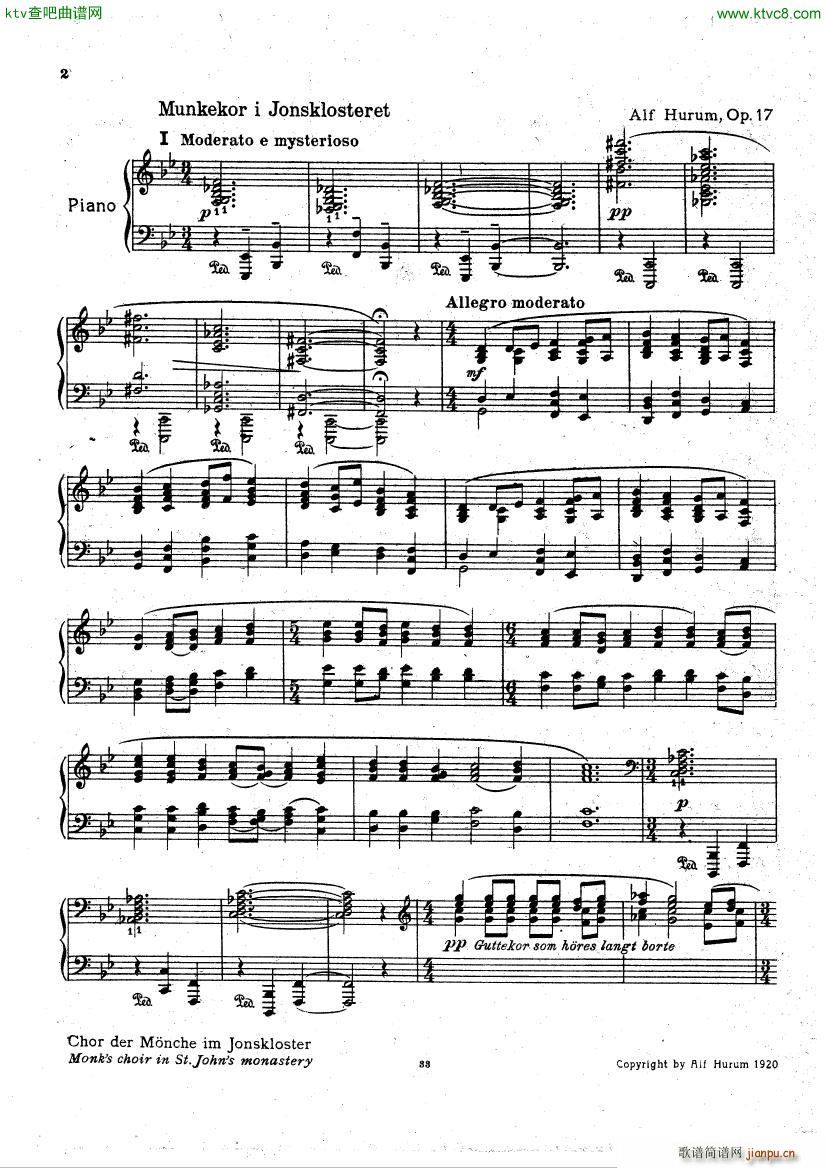 Hurum Op 17 Gotiske Billeder(钢琴谱)1