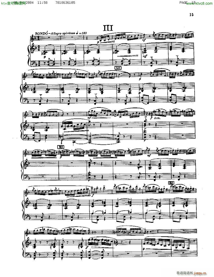 Guastavino Sonata Para Clarinete Y Piano(钢琴谱)15