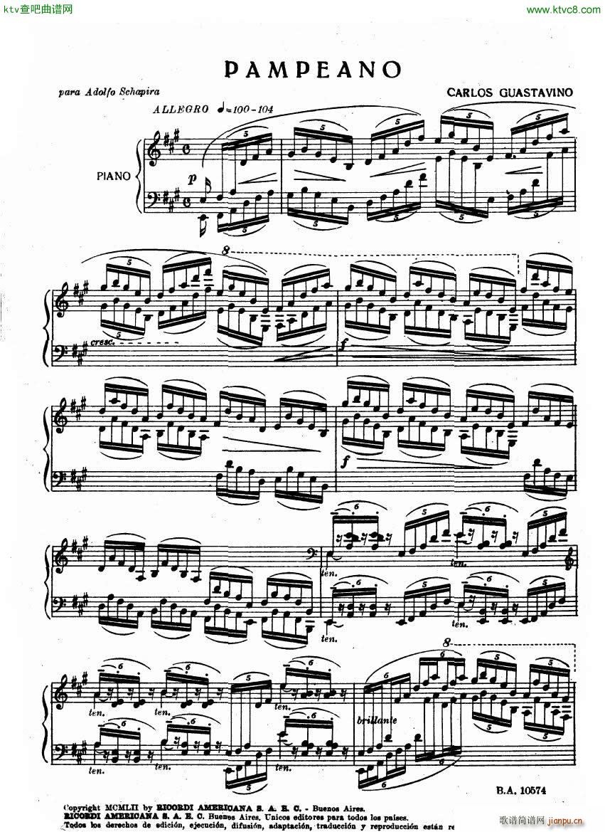 Guastavino Pampeano(钢琴谱)1