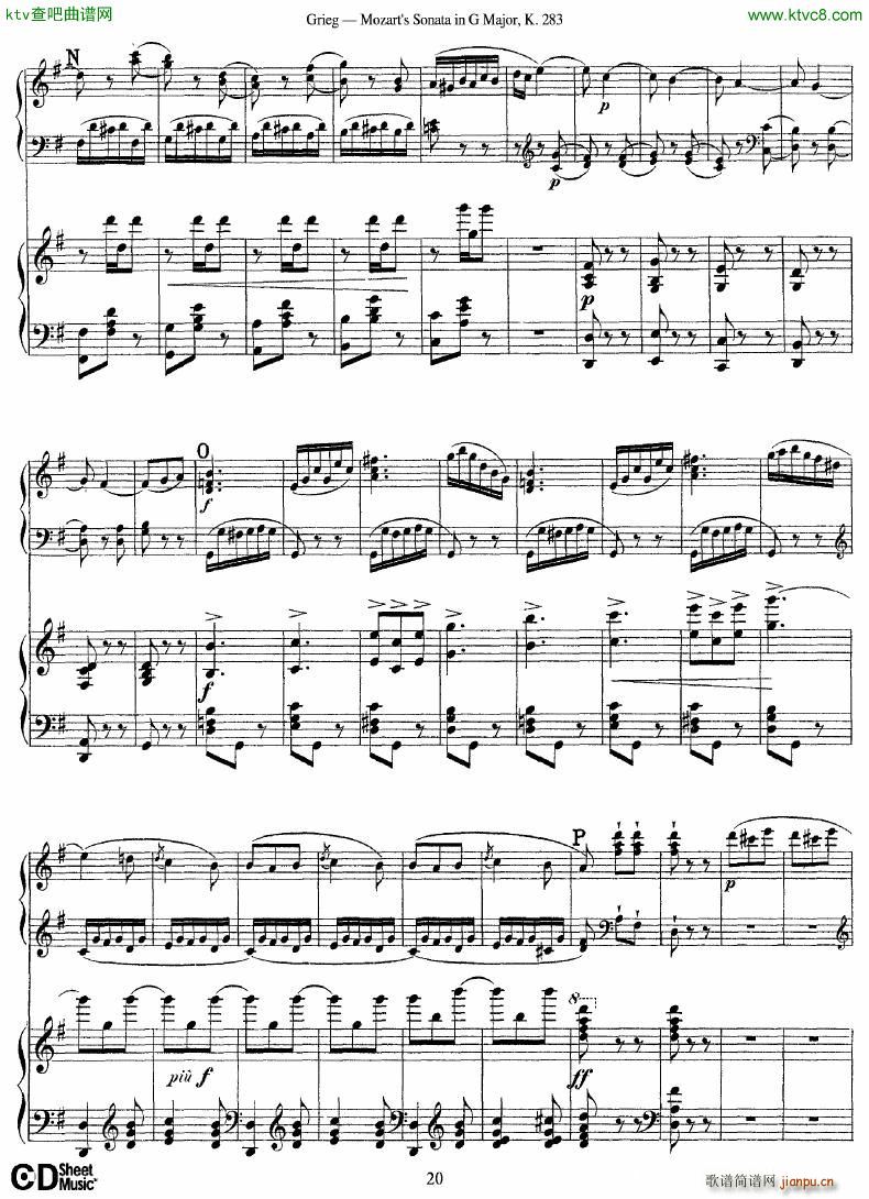 Grieg Sonata K 582 Mozart 2nd Piano Grieg(钢琴谱)14
