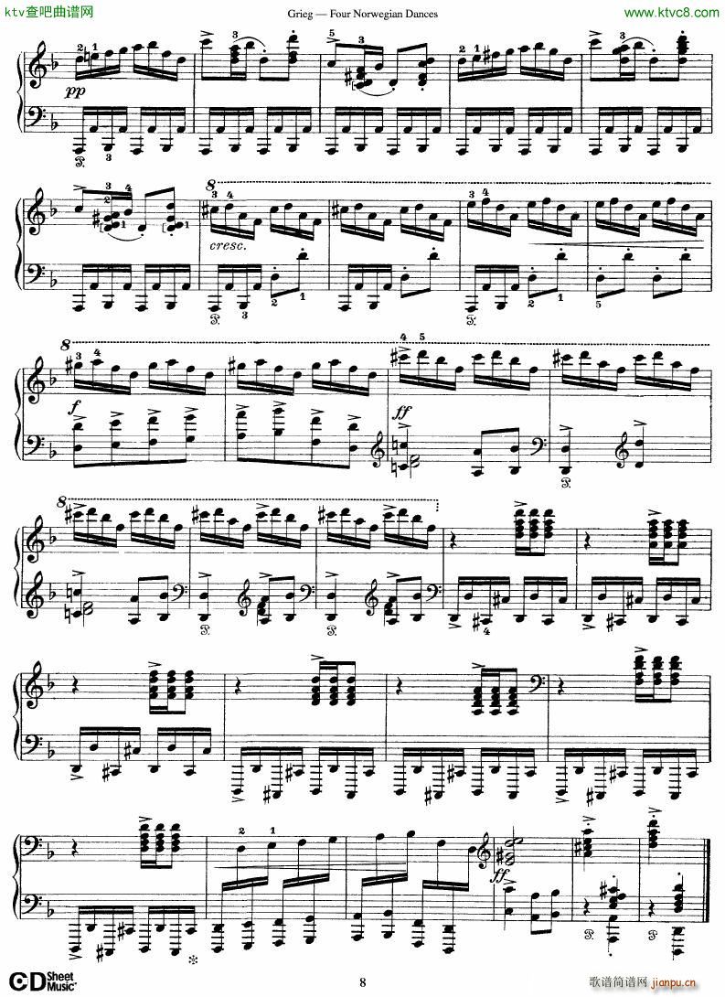Grieg Four Norwegian Dances(钢琴谱)8