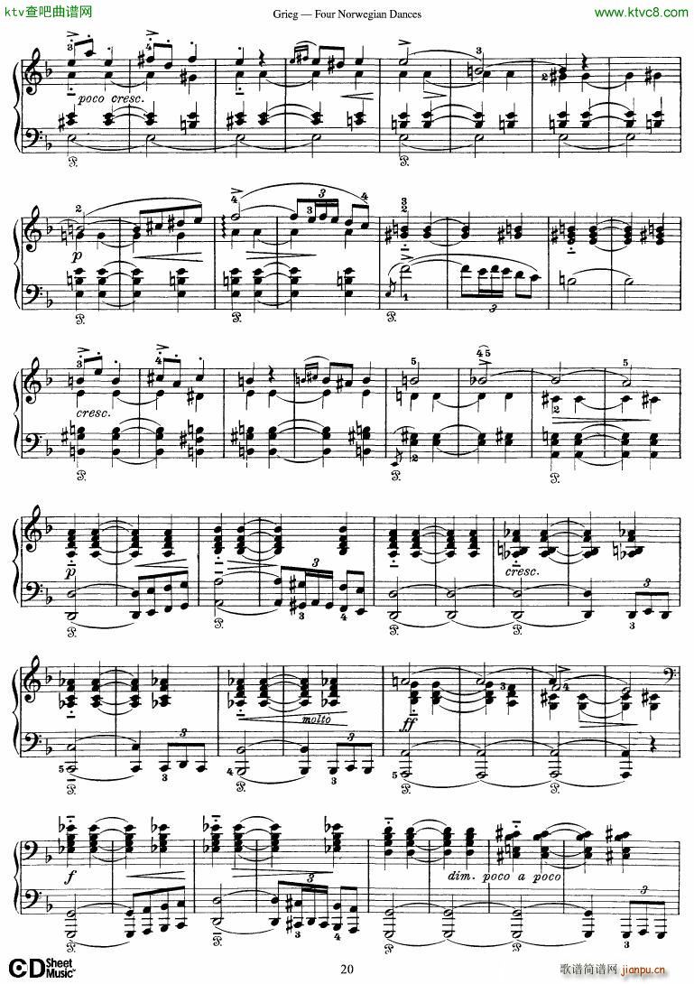Grieg Four Norwegian Dances(钢琴谱)20