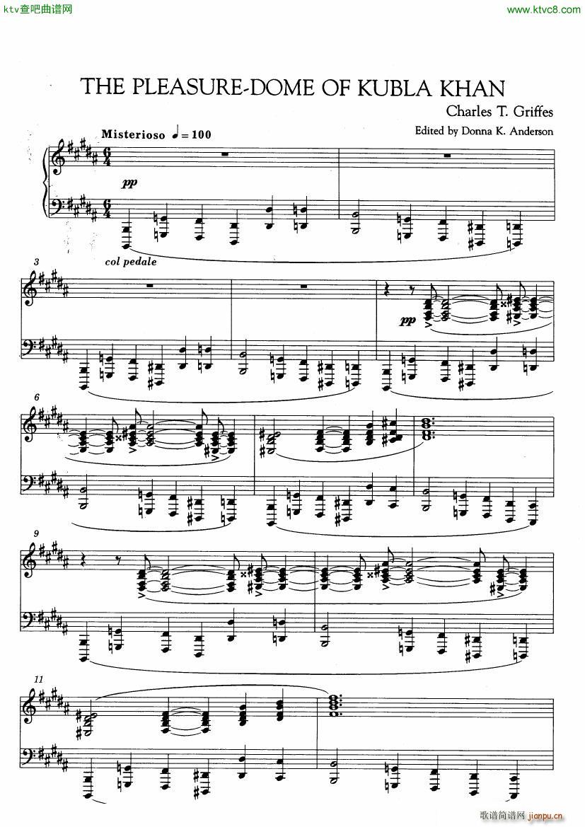 Griffes The Pleasure Dome of Kubla Khan(钢琴谱)1