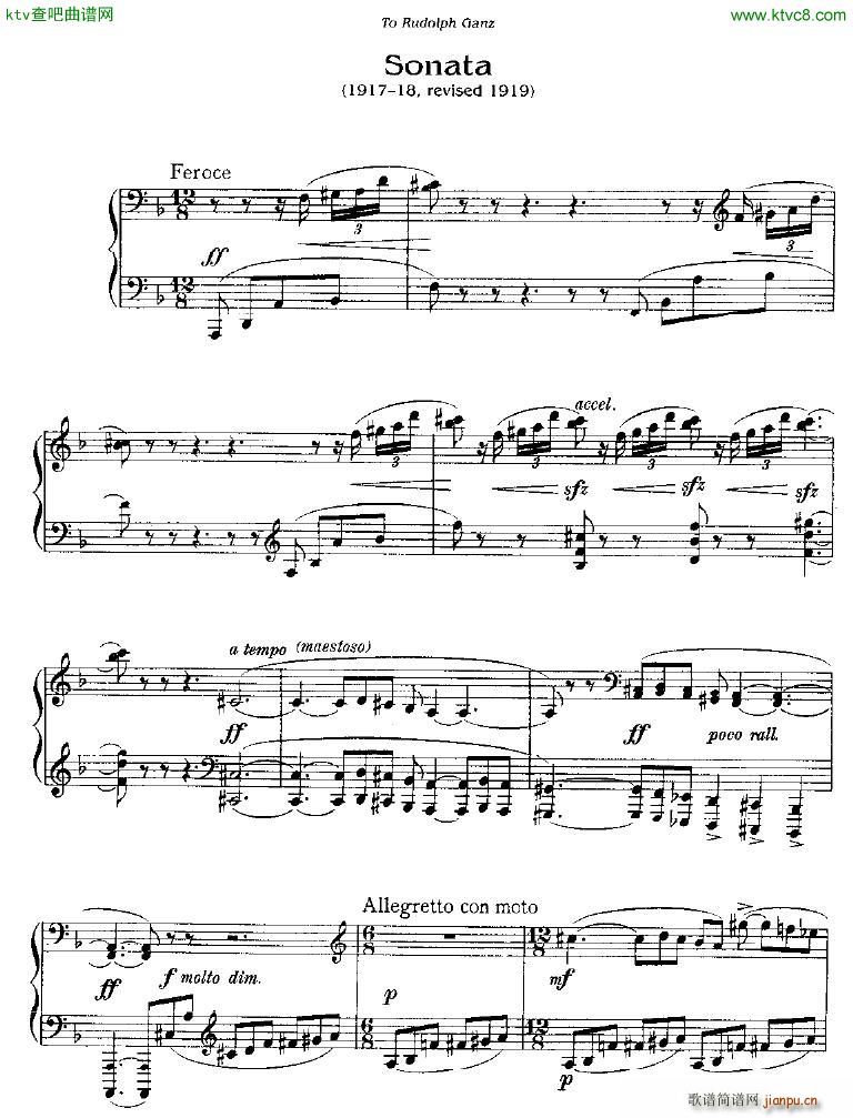 Charles Tomlinson Griffes Piano Sonata 1919(钢琴谱)1