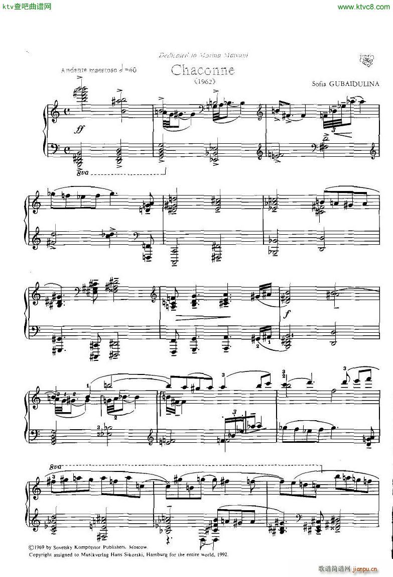 Gubaidulina Chacona(钢琴谱)1