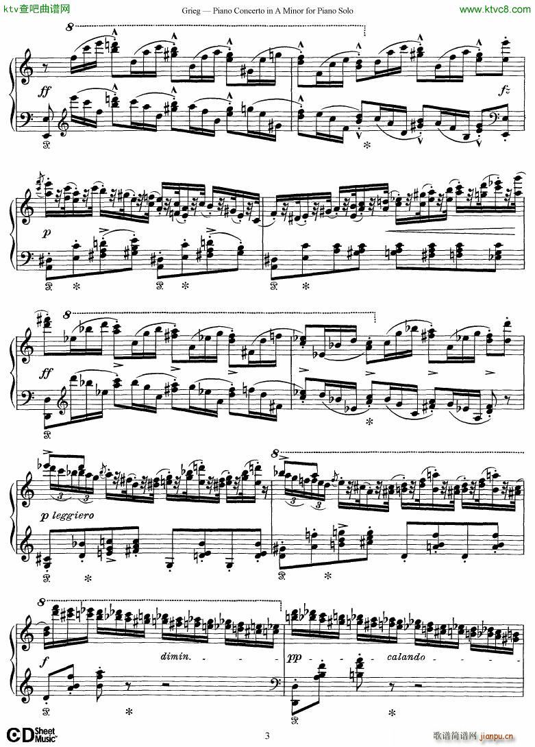 Grieg Piano Concerto solo arr 2 byGrieg(钢琴谱)3