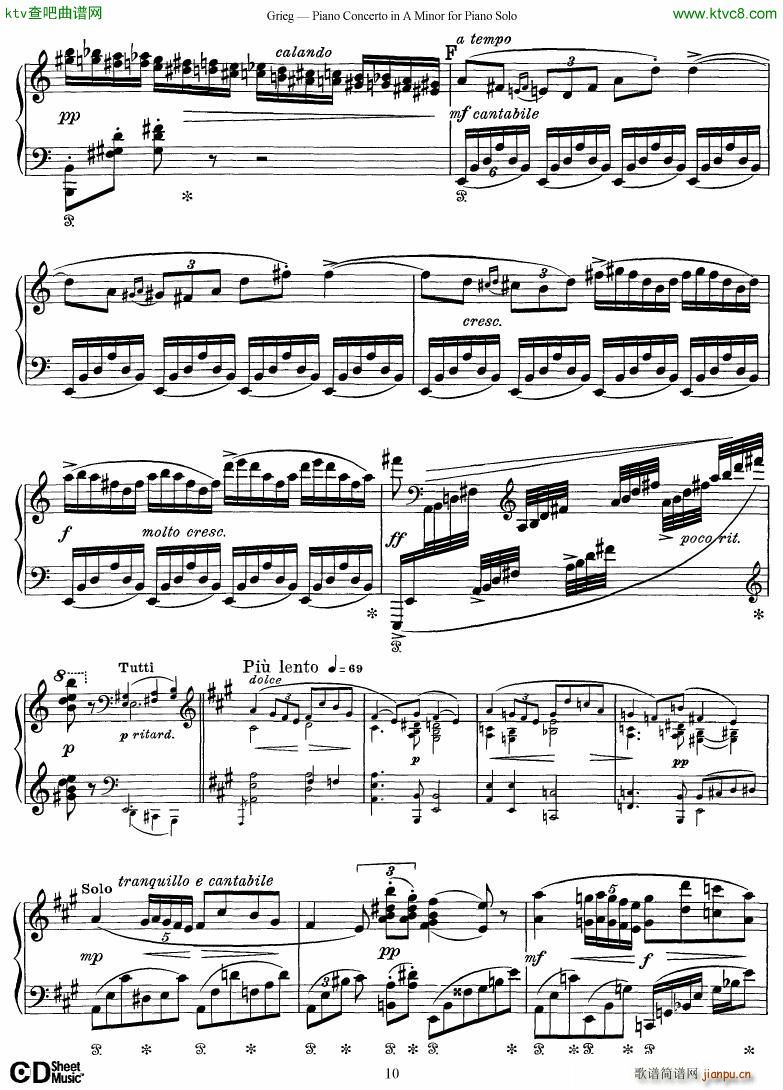 Grieg Piano Concerto solo arr 2 byGrieg(钢琴谱)10