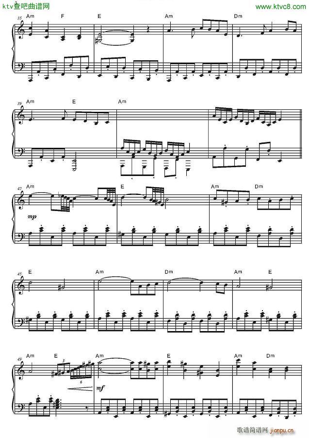 俄罗斯方块主题变奏(钢琴谱)3