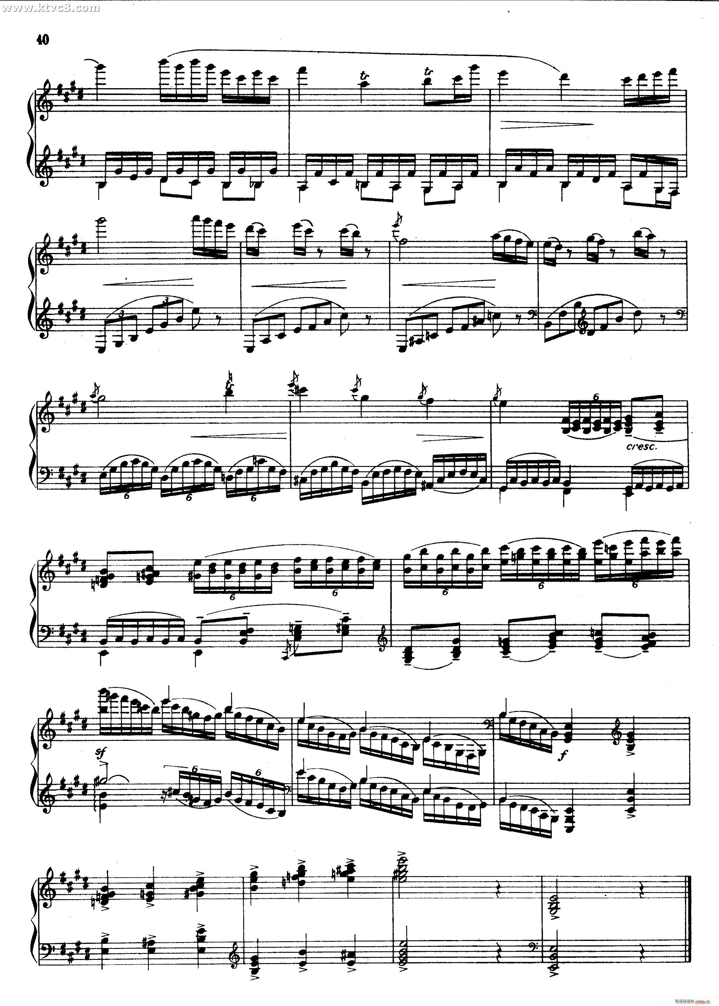 E大调钢琴奏鸣曲 第一乐章(钢琴谱)6