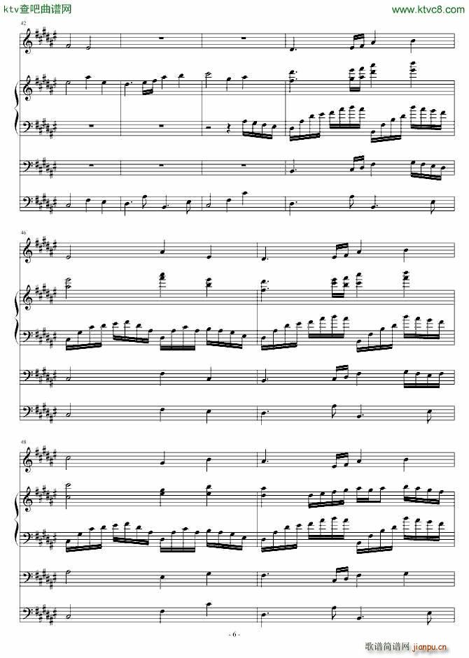 黑白禁忌之恋(钢琴谱)6