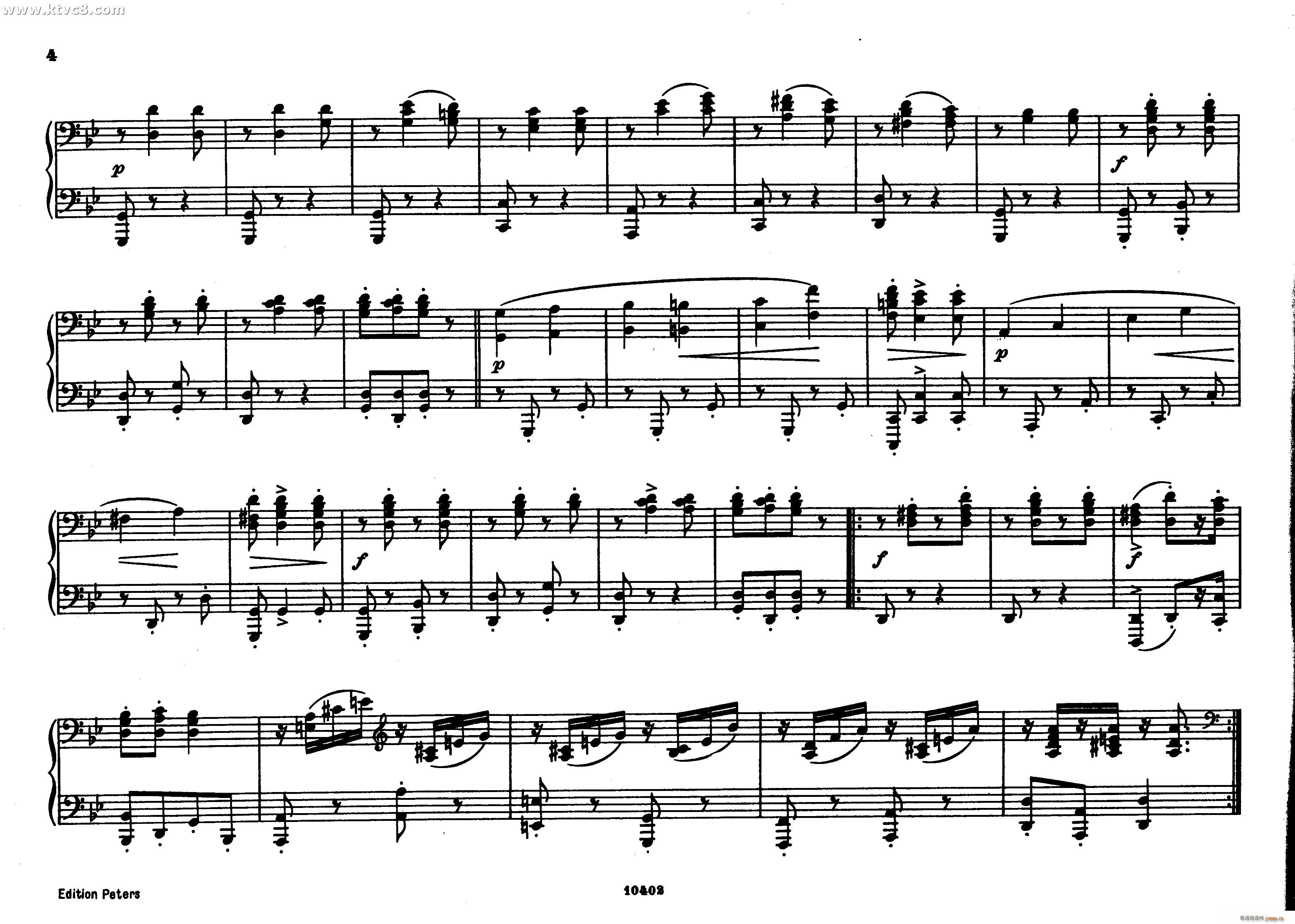 勃拉姆斯匈牙利舞曲 钢琴四手联弹(钢琴谱)3