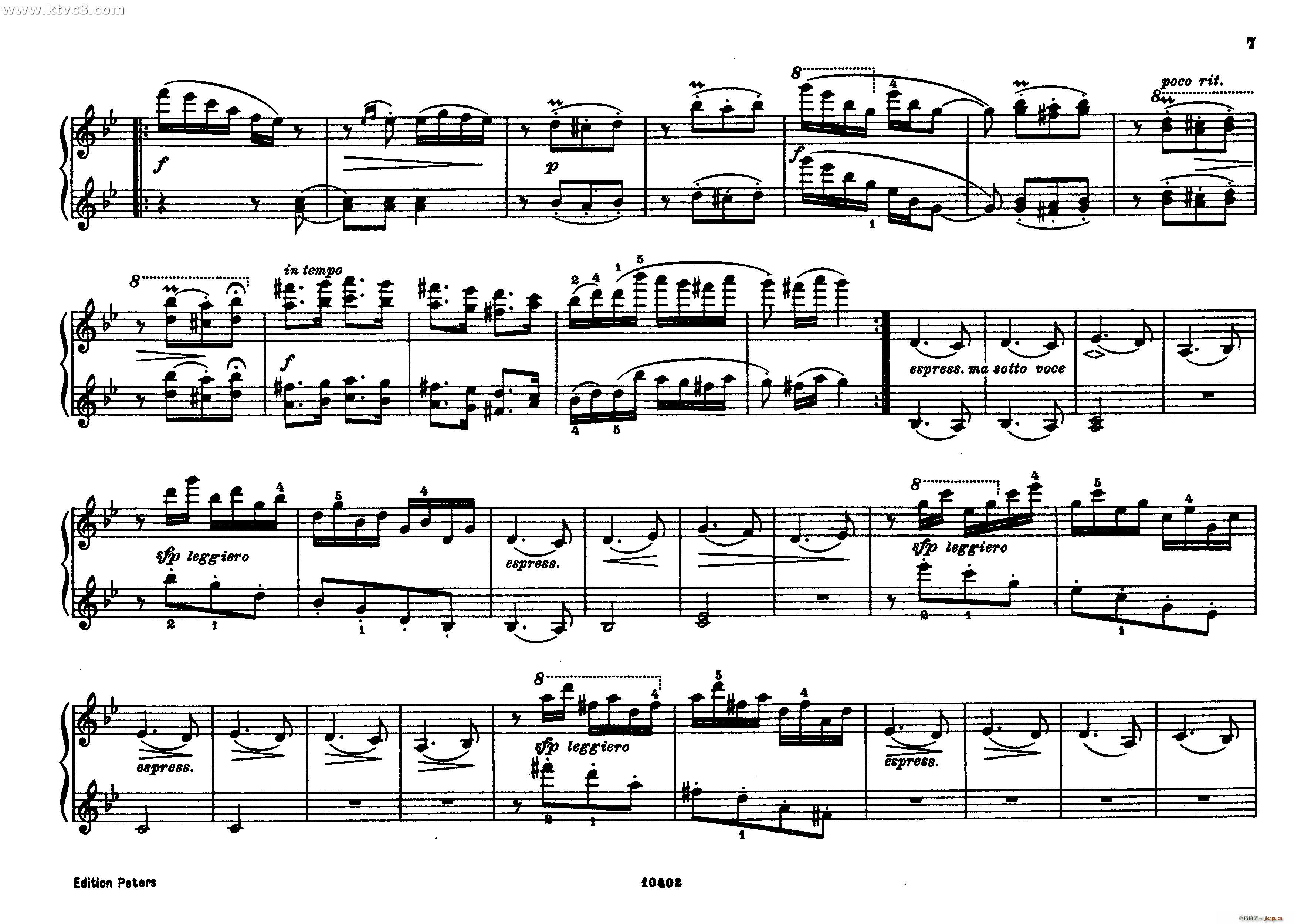 勃拉姆斯匈牙利舞曲 钢琴四手联弹(钢琴谱)6