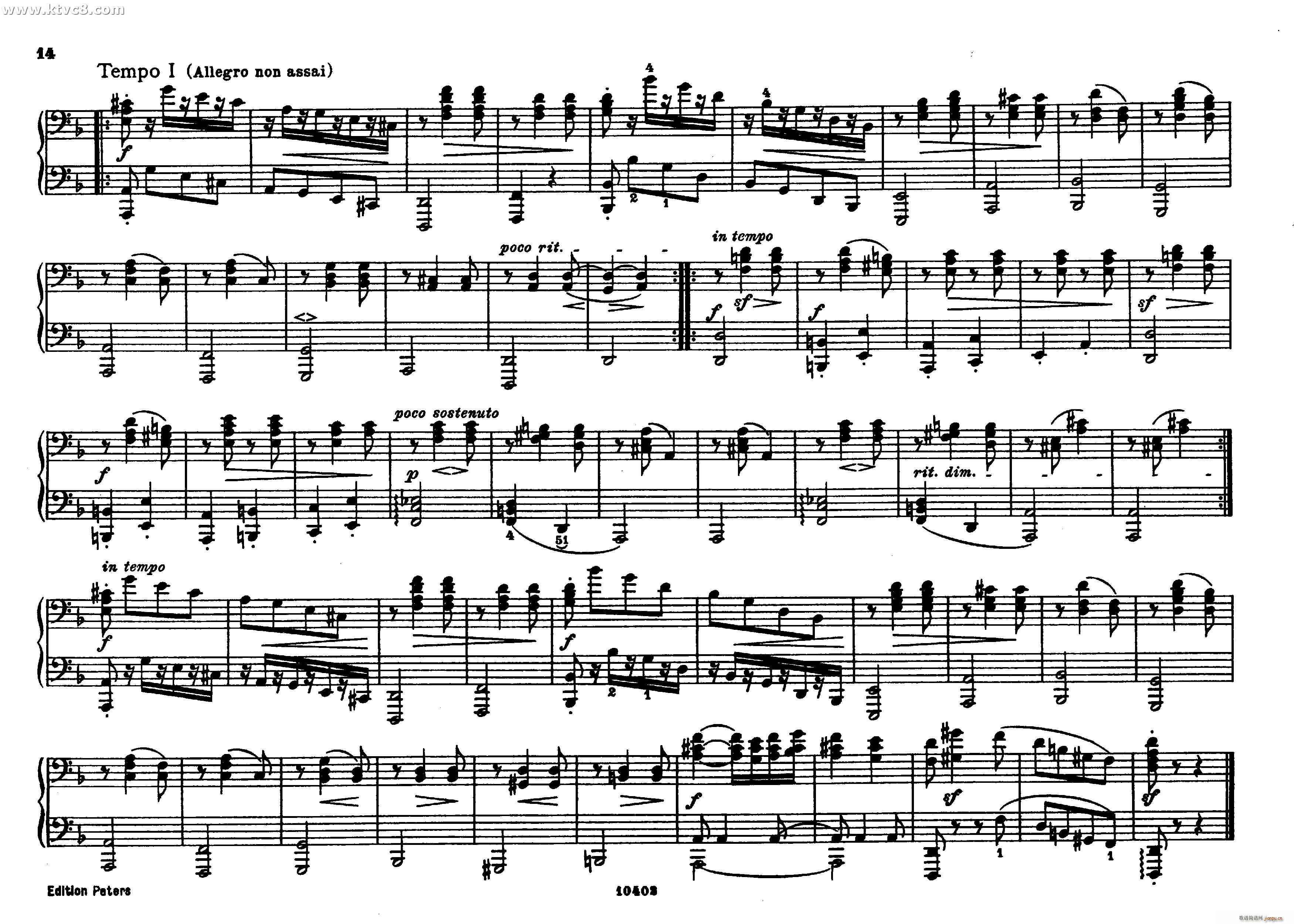 勃拉姆斯匈牙利舞曲 钢琴四手联弹(钢琴谱)13